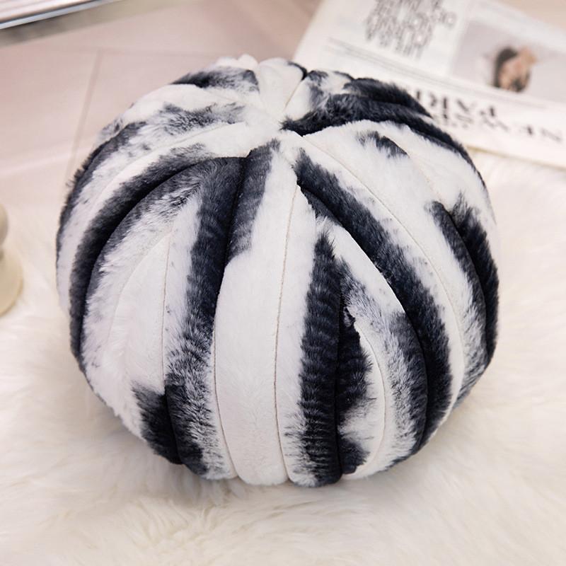 Plush Modern Round Pillow Striped Decorative Throw Cushion Bedroom Decoration