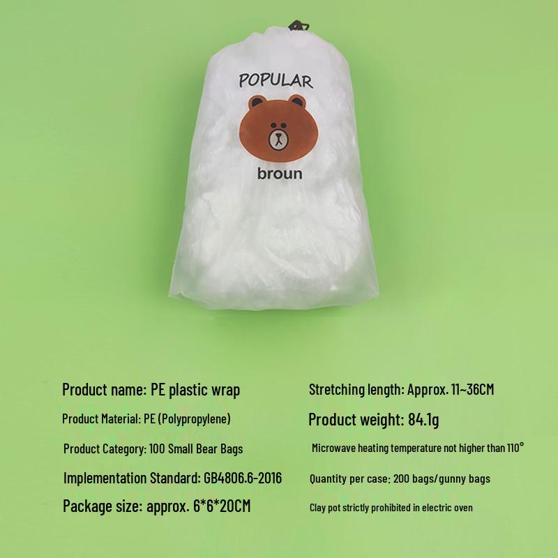 Food Grade PE Stretchable Film Covers, Thickened Fresh-Seal for Household Use