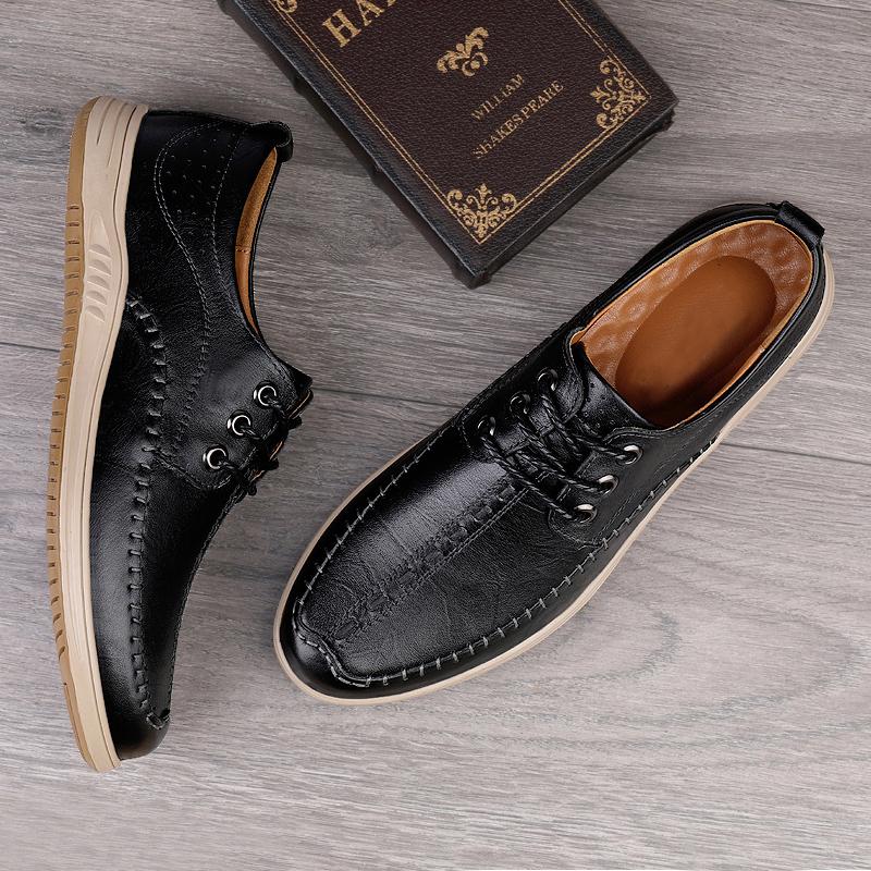 Luxury Casual Genuine Leather Shoes Men Sneakers Fashion Oxford Shoes For Men Bureau Office Footwear Flats Brand Newest Men'S Shoes