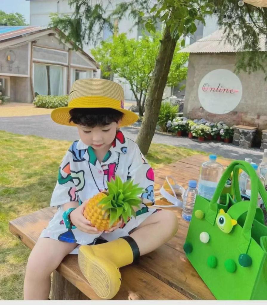2024 Korean-Style Kids' Summer Suit - Beach-Ready Shorts & Shirt Set for Boys & Girls