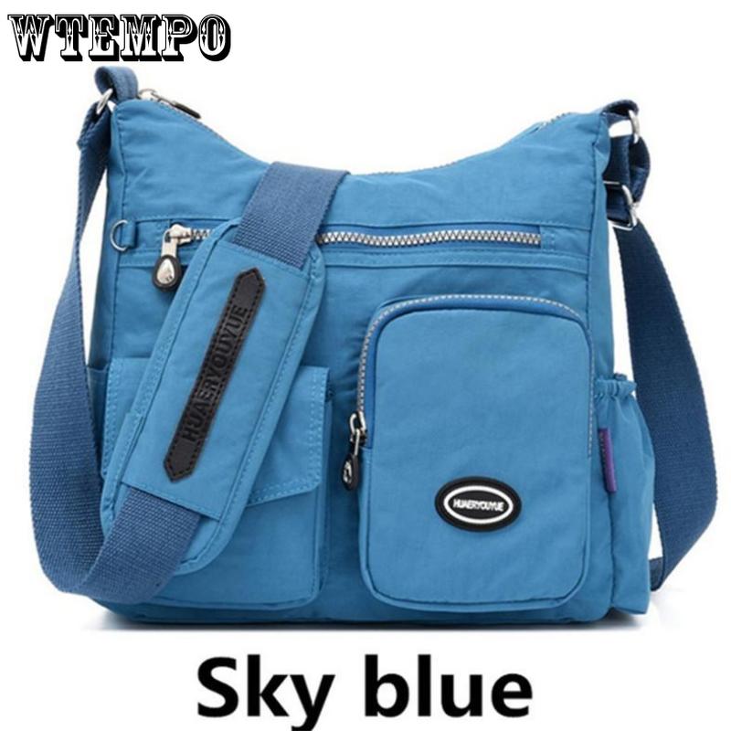 WTEMPO Ladies Casual Fashion Waterproof Nylon One-shoulder Travel Messenger Bag