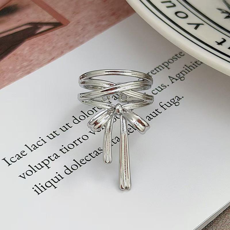 Ballettmädchen Schlichter Schlichter Ring Geometrischer Öffnungsring Modischer Persönlichkeits-Schlichter Kalter Stapelbarer Wind Zeigefingerring