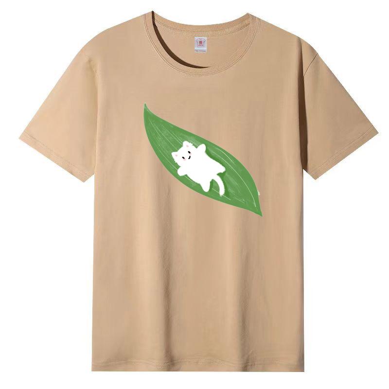 Damen Sommer Beliebtes Kurzarm-T-Shirt Baumwolle Atmungsaktiv Lockeres Oberteil Bedrucktes T-Shirt Lässig