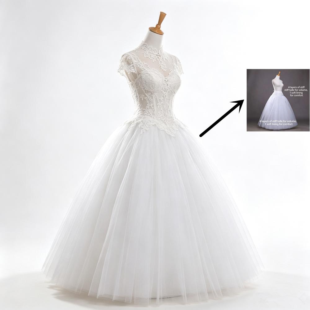 Weiß Schwarz Flauschig 4/6/8 Lagen Design Ohne Reif Unterrock Hochzeitskleid Krinoline Braut Ballkleid Unterrock Gefütterter Rock Partykleid Cosplay