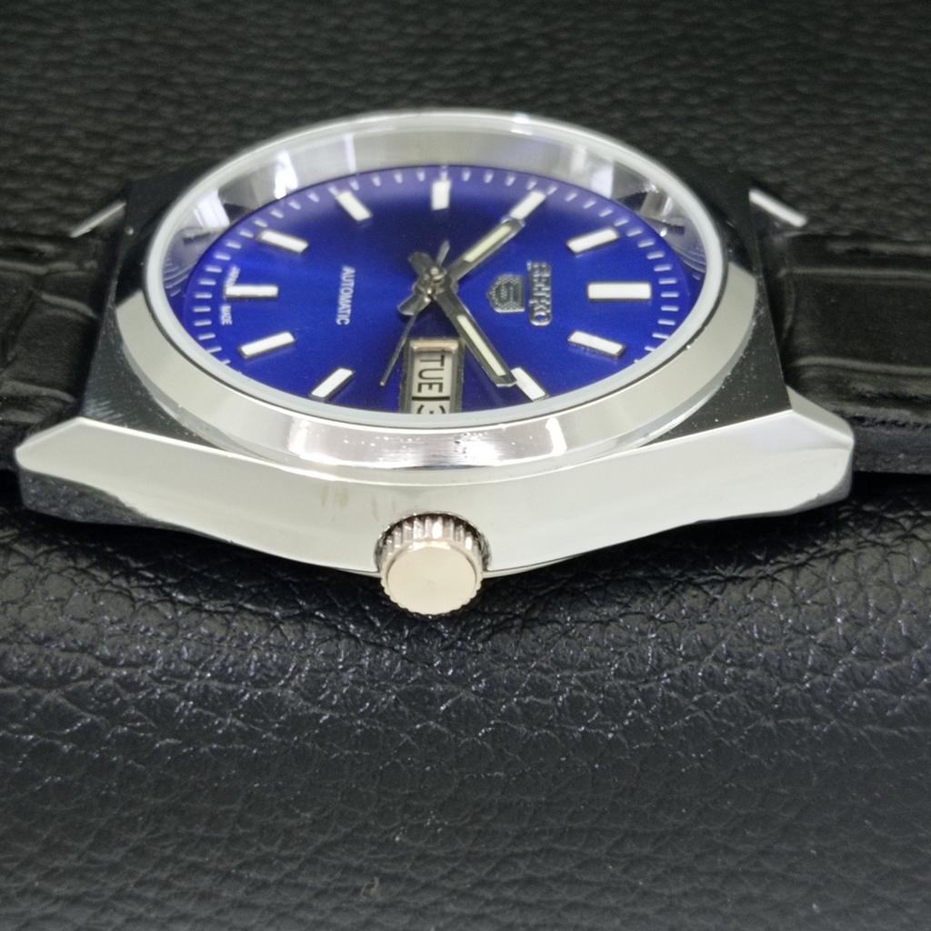 VINTAGE SEIKO 5 AUTOMATIC REFURBISHED JAPAN MENS BLUE COLOR DIAL WATCH A440641-4 Sk-a440641