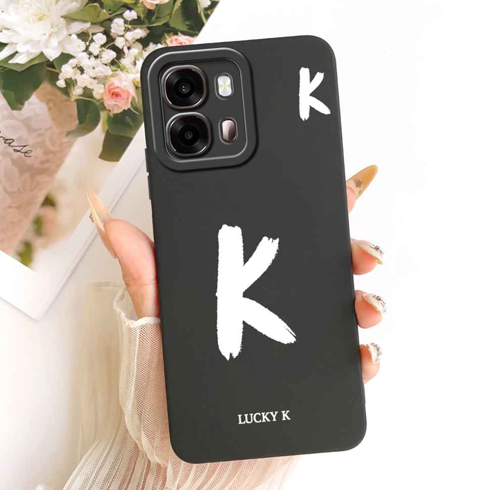 For Oppo A6s 5G CPH2789 Case Fashion Lucky Letters A-Z Silicone Back Cover For Oppo A 6s A6S 5G 6.75" Phone Cases Bumper Fundas