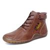 Men Handmade Leather Shoes Casual Hiking Boots Outdoor Black High Top Wide Palm Driving Shoes Large Size