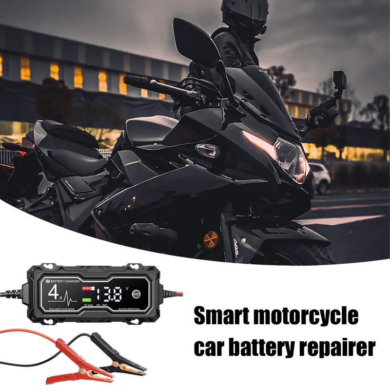 Battery Maintainer Motorcycle Accessories With LED Display Automatic Trickle Maintainer Float Charger Desulfator Multiple