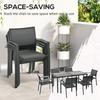 Seven Piece Casual Outdoor Dining Set With Wood Effect Table Grey
