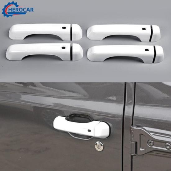White Outer Door Handle Shell Bezel Cover Kit for Jeep Wrangler Gladiator JT 18+