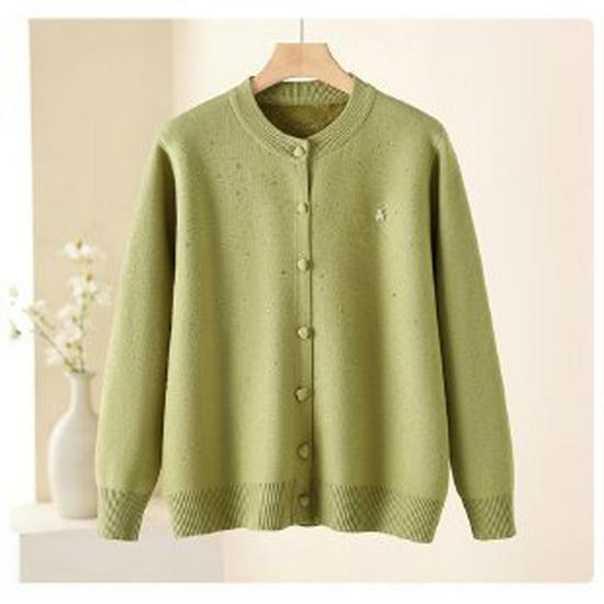 

Spring & Summer Long-Sleeve Knit Sweater for Mature Women 4XL