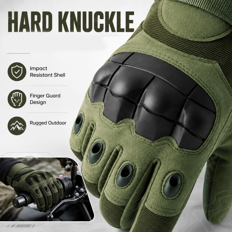 Tactical Motorcycle Gloves Finger Touchscreen Design Army Green Breathable Grip Outdoor Riding Sports 6