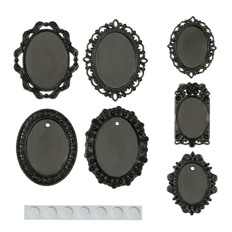 

Creative Hollow Frame 7PCS Decorative Accessories For 1/12 Doll House Scene Arrangement And Model Project Collecting чёрный
