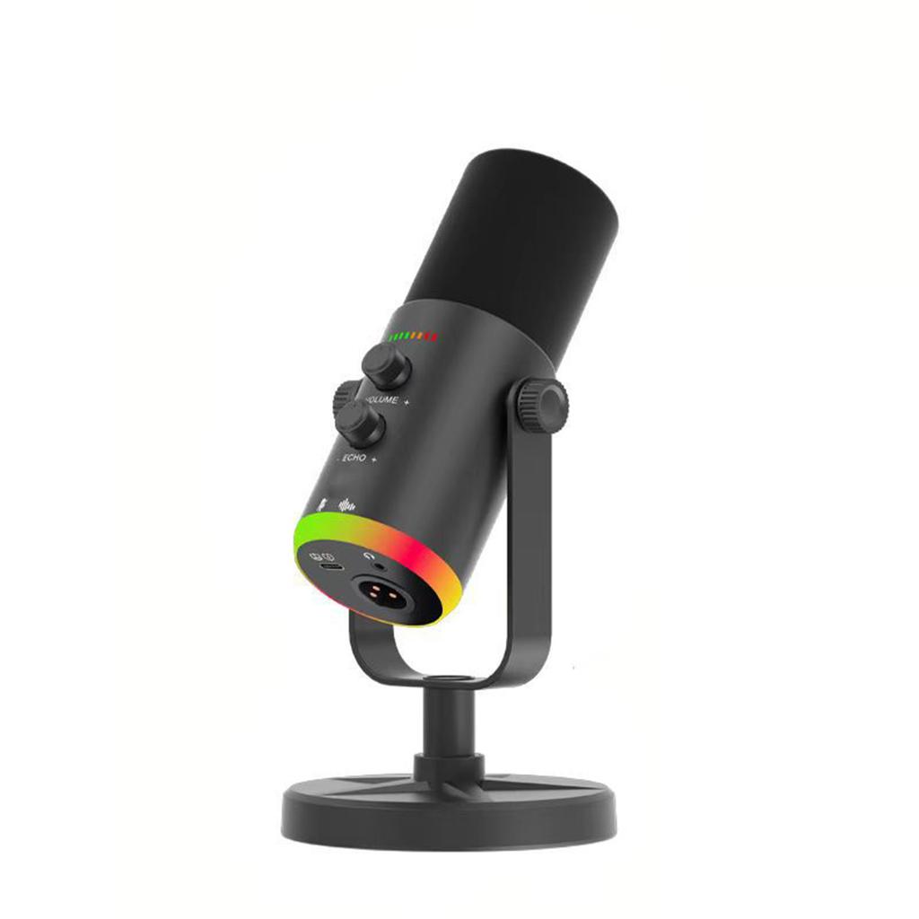 USB Condenser Dynamic Microphone, Laptop Desktop PC Mic with Touch Knob Controls, Volume Echo Adjustment, ENC Noise