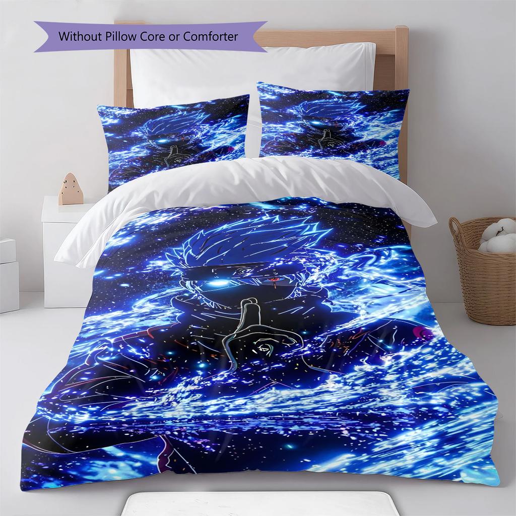 Naruto Chibi Style Bedding Set Anime Duvet Cover Polyester Soft Comforter Bedroom Set -QJY