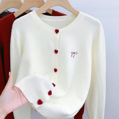 Tricot Style Doux à Manches Longues pour Femmes - Cardigan Pull Top de Base Printemps 2025
