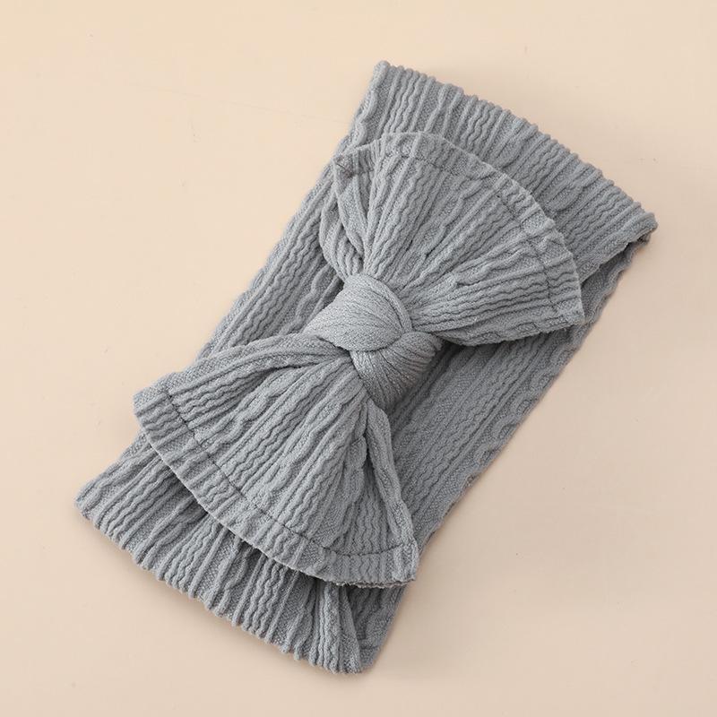 Opaska Dziecięca z Kokardą Podwójna Żakardowa Szeroka Elastyczna Węzeł na Górze Regulowana dla Dziewczynek 0-24 Miesięcy Miękka Bawełniana Opaska Niemowlęca Do Zdjęć Noworodkowych