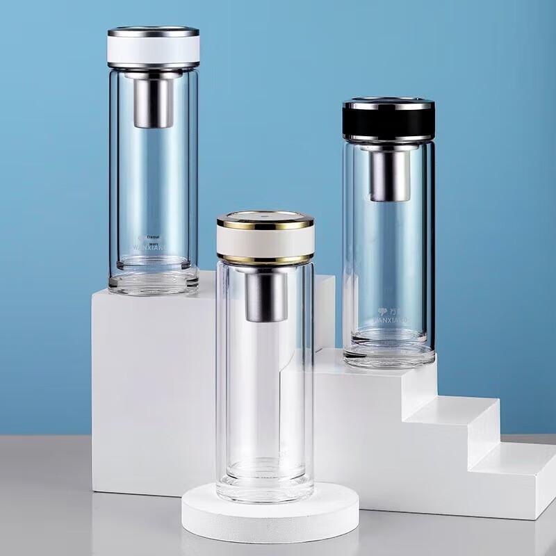 Double-Wall Tea Infuser Glass Bottle