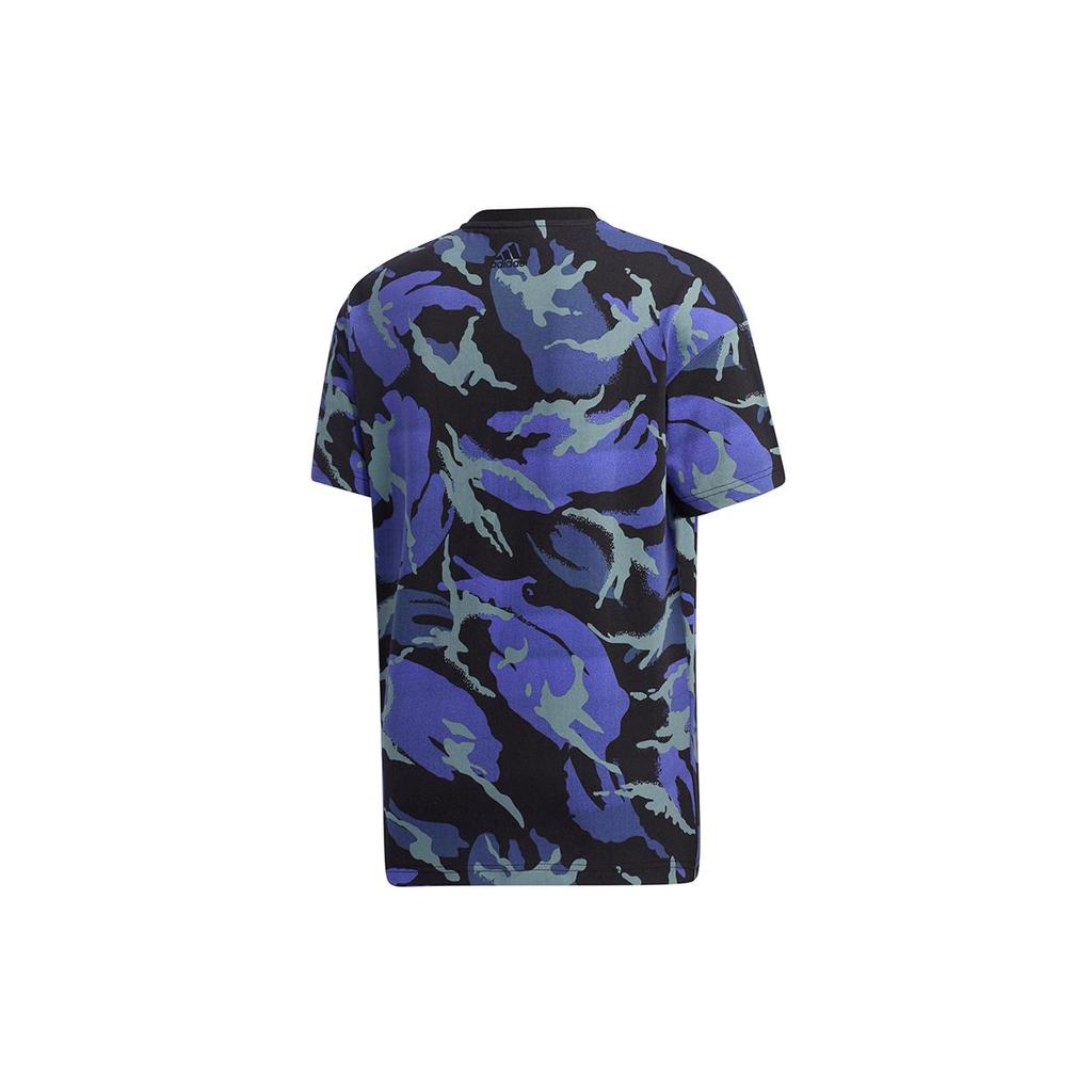 adidas T Shirts Men's Blue Crew Neck Moderate Straight Fit GP0882