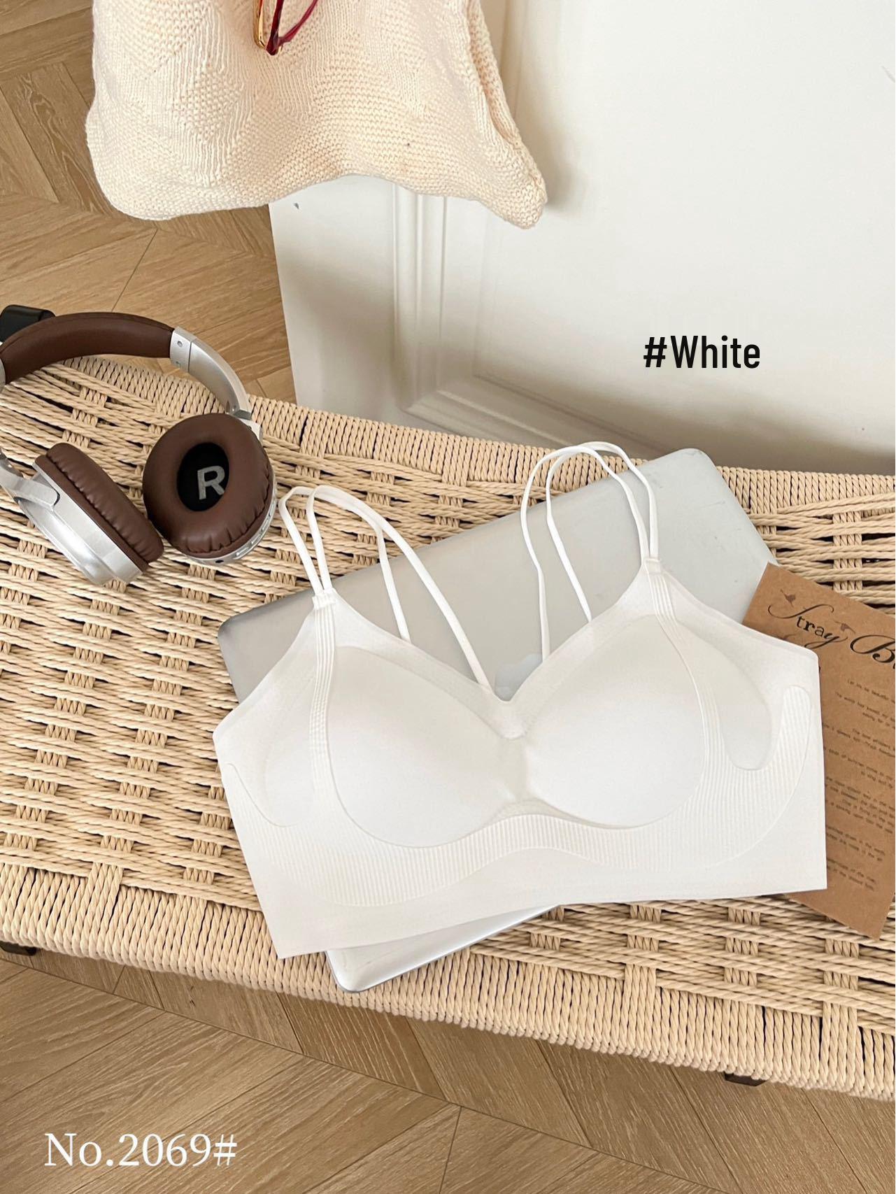 

Women s Seamless Push-Up Tank Top with Double Straps – Thin, Breathable, Comfortable, Beautiful Back, Summer Style for Small Busts One Size (suitable for 80-125 jin) білий