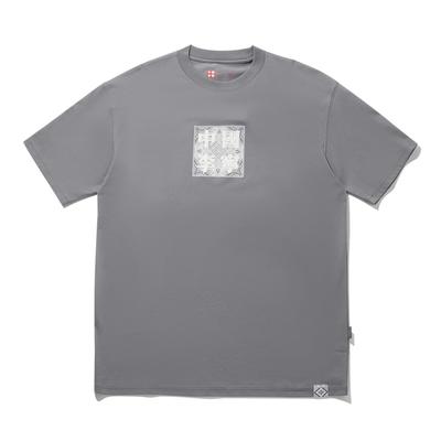 Li Ning Série Toutes Choses Ont un Esprit Pull Ample T-shirt Manches Courtes Imprimé Hauts Unisexes AHSW919-2