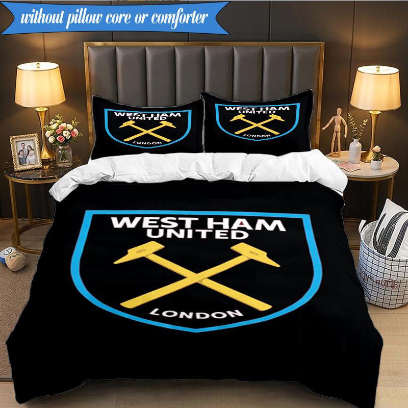 Football Club Emblem 3pcs K-pop music group Bedding set,Ideal for Bedroom, Dormitory,Including Duvet Cover And 2pcs Pillowcases,Fan gifts