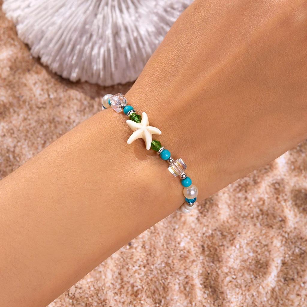 Simple Handmade Braided Shell Bracelets for Women Bohemian Starfish Turtle Adjustable Bracelets Friendship Beach Holiday Jewelry