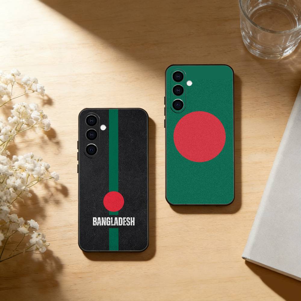 B-Bangladesh Flag Phone Case For Samsung Galaxy A73,A72,A71,A70,A53,A52,A51,Others Soft Black Cover