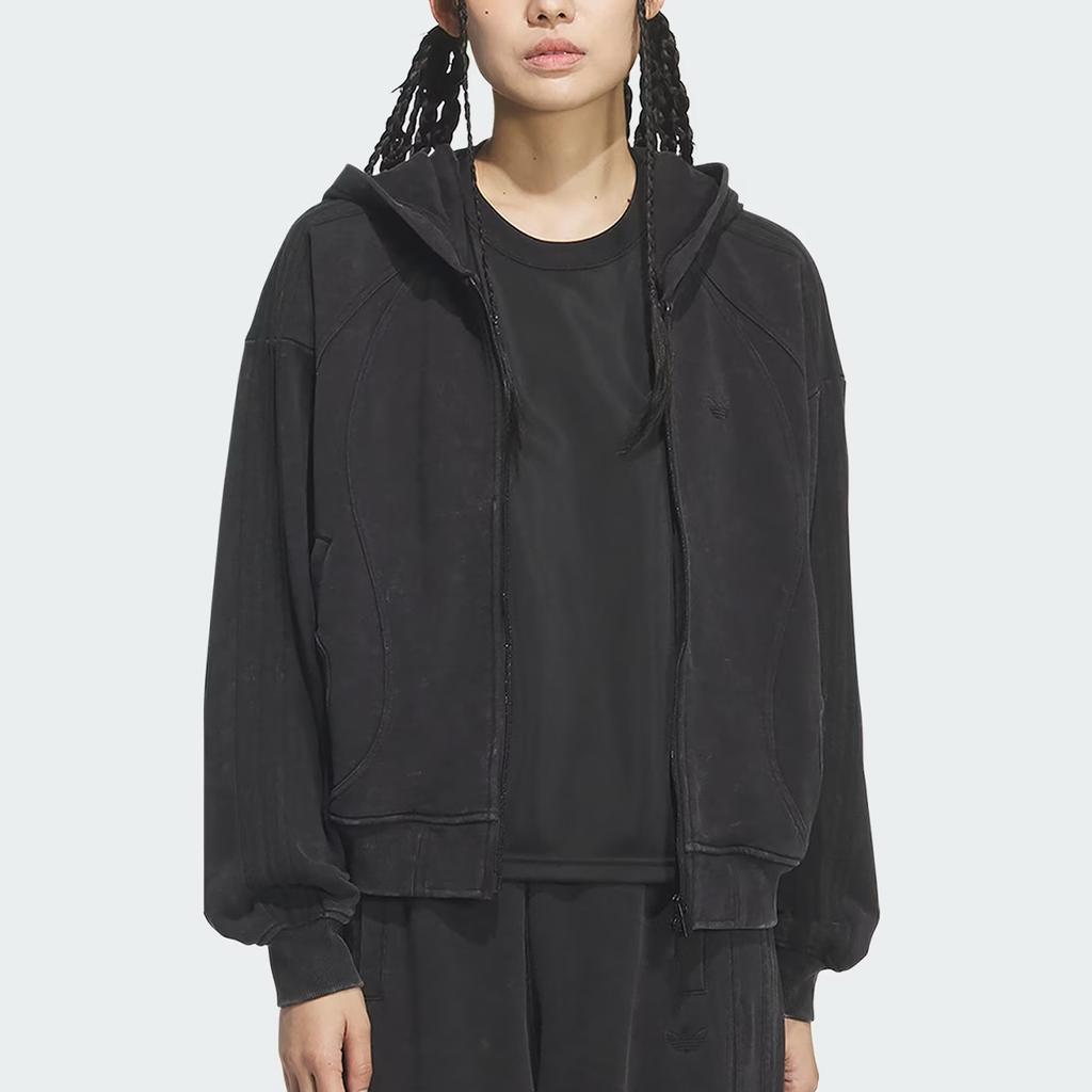 adidas Originele TG FZ Hoodie Gestreept Rits Los Lange Mouwen Jas Unisex hoodies KQ5524