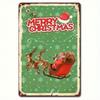 Vintage Metal Tin Sign Santa Claus Reindeer Wall Decor Hanging Plaque 8x12 Inch