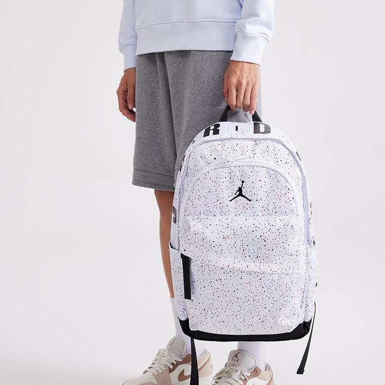 Jordan Student Casual Polyester Backpack Large Unisex Backpacks White Starry-Sky JD2133032GS-008