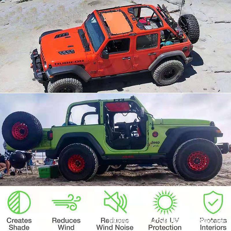Car Roof Mesh Bikini Top Sunshade Cover UV Sun Shade Mesh for Jeep Wrangler JL Gladiator 2018-2024 Car Accessories Styling