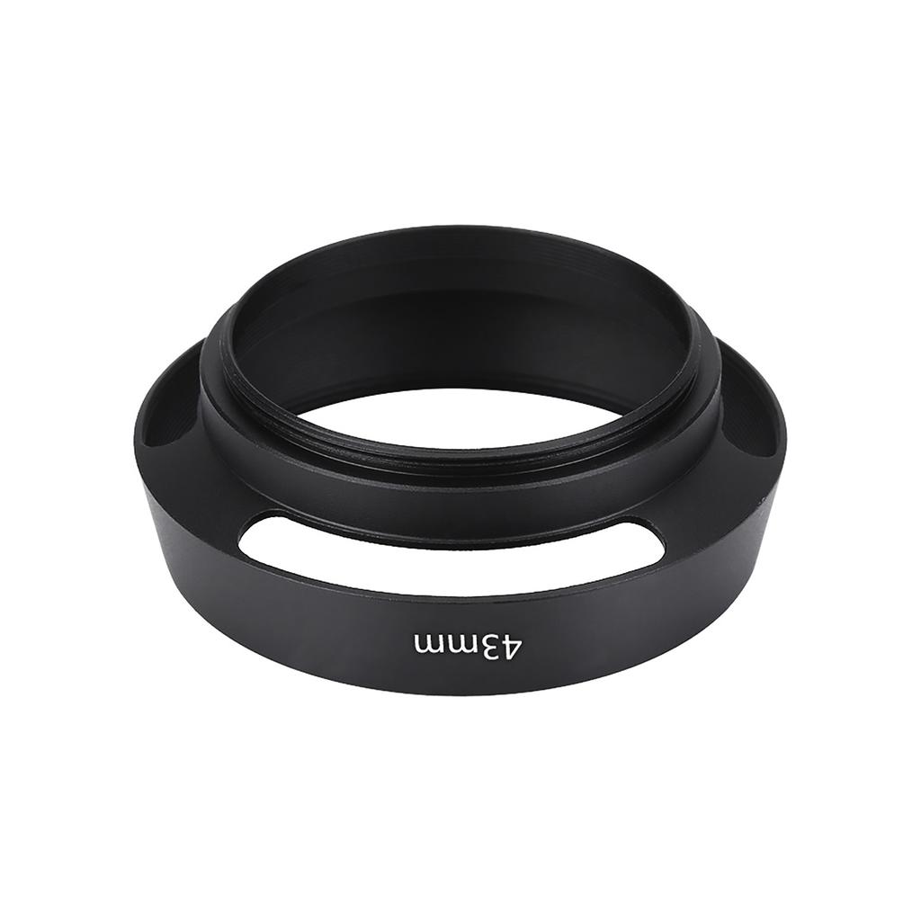 43mm černá kovová sluneční clona s plastovou krytkou objektivu pro fotografické příslušenství Leica