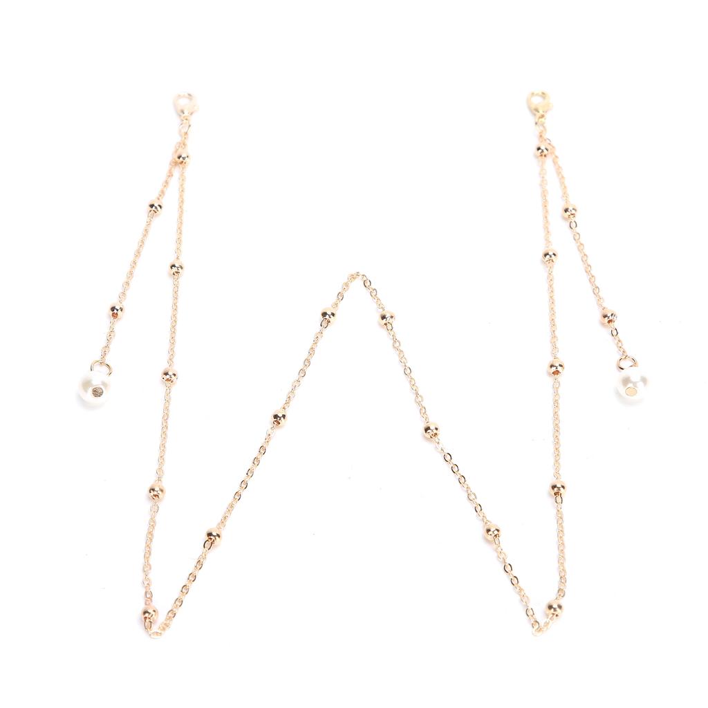 Alloy Faux Pearl Face Cover Chain Face Guard Eyeglasses Lanyard Jewelry Accessory