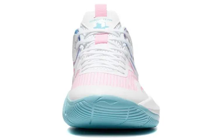 Li Ning Sonic 9 Team Cotton Candy Textile, Synthetic Leather Cushioning Breathable Rebound Low top Basketball Shoes ABPS023-1