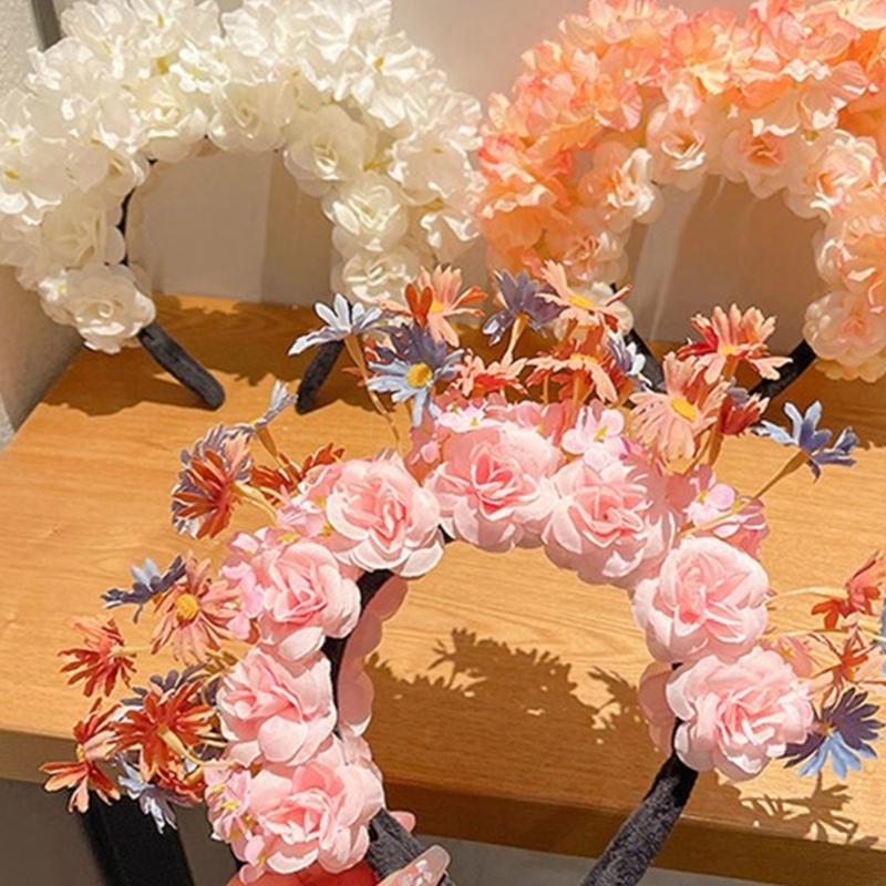 Beautiful Handmade Flower Headband Chinese Traditional Flower Hair Adornments Suitable for Traditional Chinese Dress