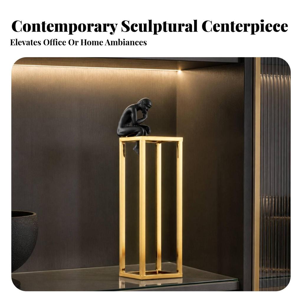Thinker Figurine Elegant Decor Introspective for Study