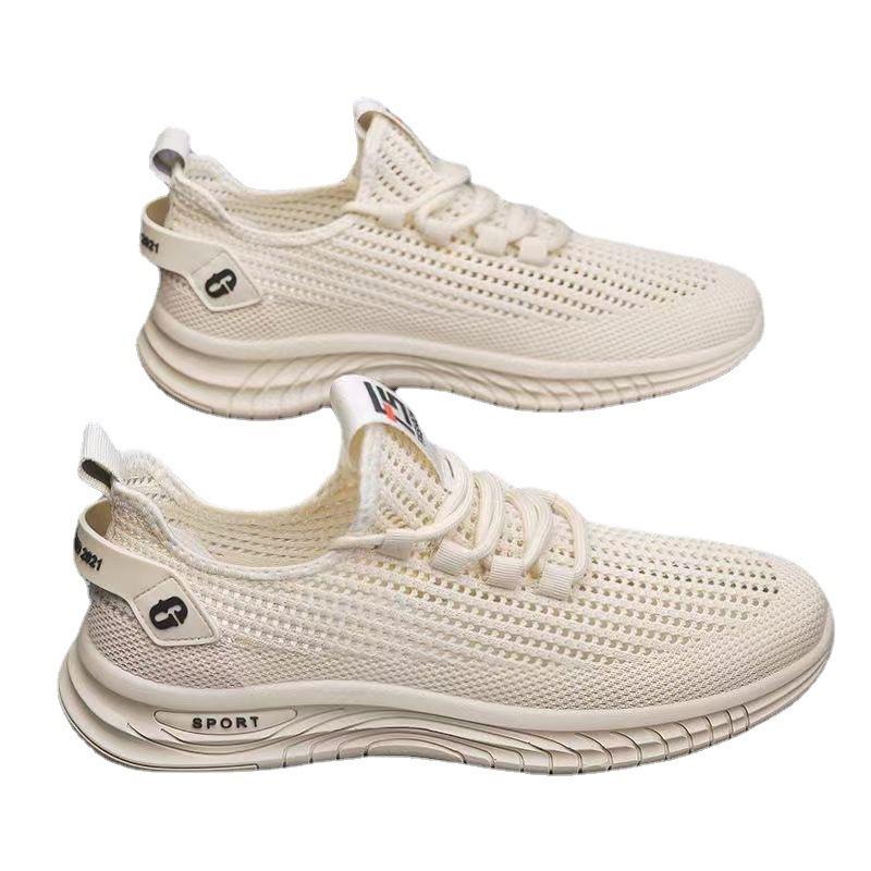 Men's Summer New Breathable Thin Mesh Shoes Men's Korean Version Trendy One-pedal Lazy Shoes Men's Hollow Fly-woven Mesh Shoes