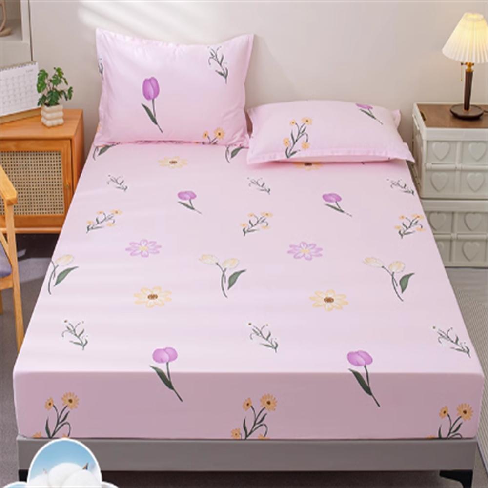 100% Cotton Fitted Sheet Single Piece No Pillowcase Cotton Bedspread Mattress Protector Children's Full Cover Bed Cover Sheet