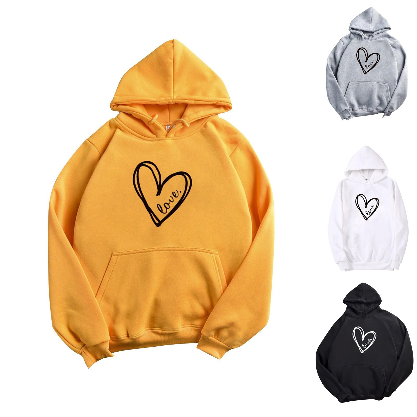 

Женская мода, однотонная толстовка с капюшоном на день святого Валентина, повседневная толстовка с капюшоном и длинными рукавами, пальто