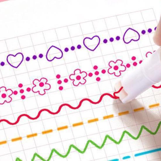 Highlighter Pen Set Wave Flower Border Markers for Journaling Multi-Color Smooth Writing Creative Drawing Tool for Scrapbooking & DIY Crafts