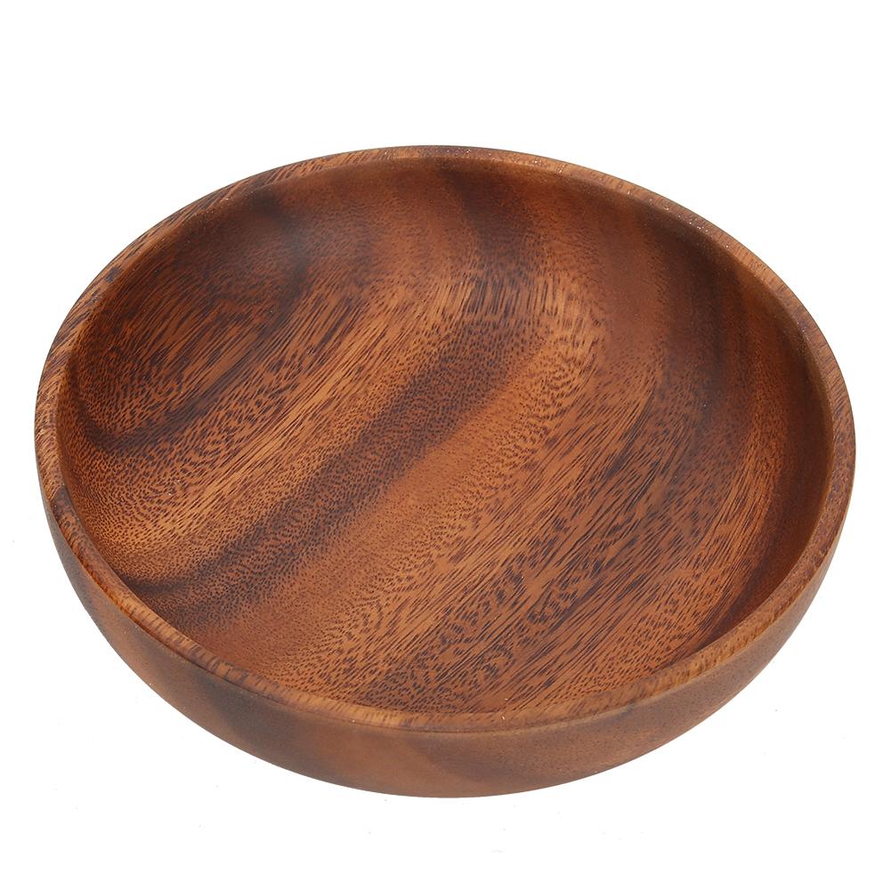 Wooden Snack Dish Fruit Food Salad Soup Bowl for Home Coffee Shop Use