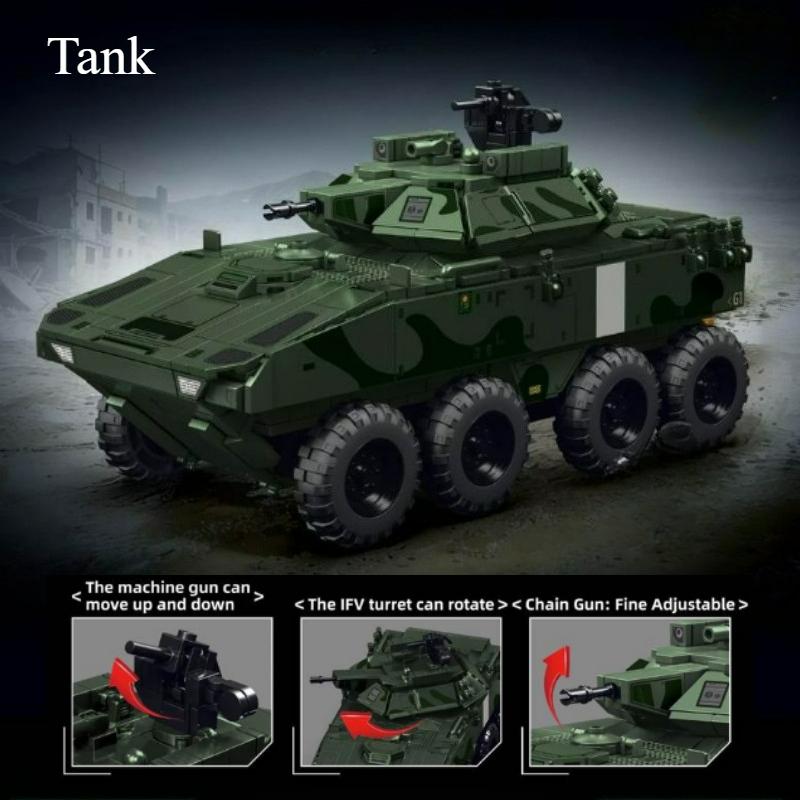 Bausteine Geschenk: Militärische Zweiter Weltkrieg Panzer Serie Einschließlich C1 Schützenpanzer, Elefant Panzerzerstörer, Tiger Schwerer Panzer