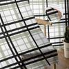 Svarta Salviagrön Grå Randiga Rutiga Skira Gardiner för Barnrum Vardagsrum Voile Fönstergardiner Tyll Draperier