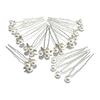 K&R Hair Pins Pearl for Wedding, Graduation, Entrance Ceremony, Kimono Hair Accessory, Arrangement - Set of 6 Clover & 10 Single Pins