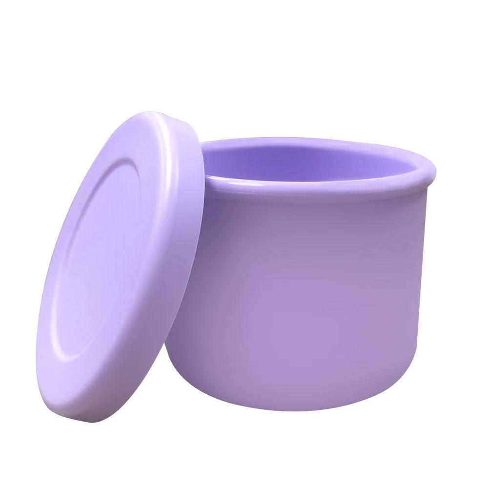 Silicone Bowl with Lid Preservation Box,Bento Lunch Box,Fruit Salad Preservation Bowl, Modern and Simple Sealed Circular Storage