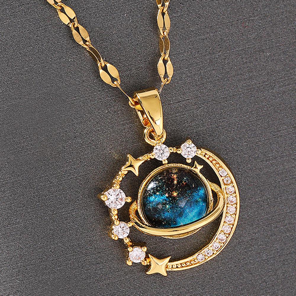 Estrela planeta luxo temperamento incrustado com pedra brilhante jóias pingente lindo moda universo Xinghe acessórios de vestuário pingente "sem corrente"