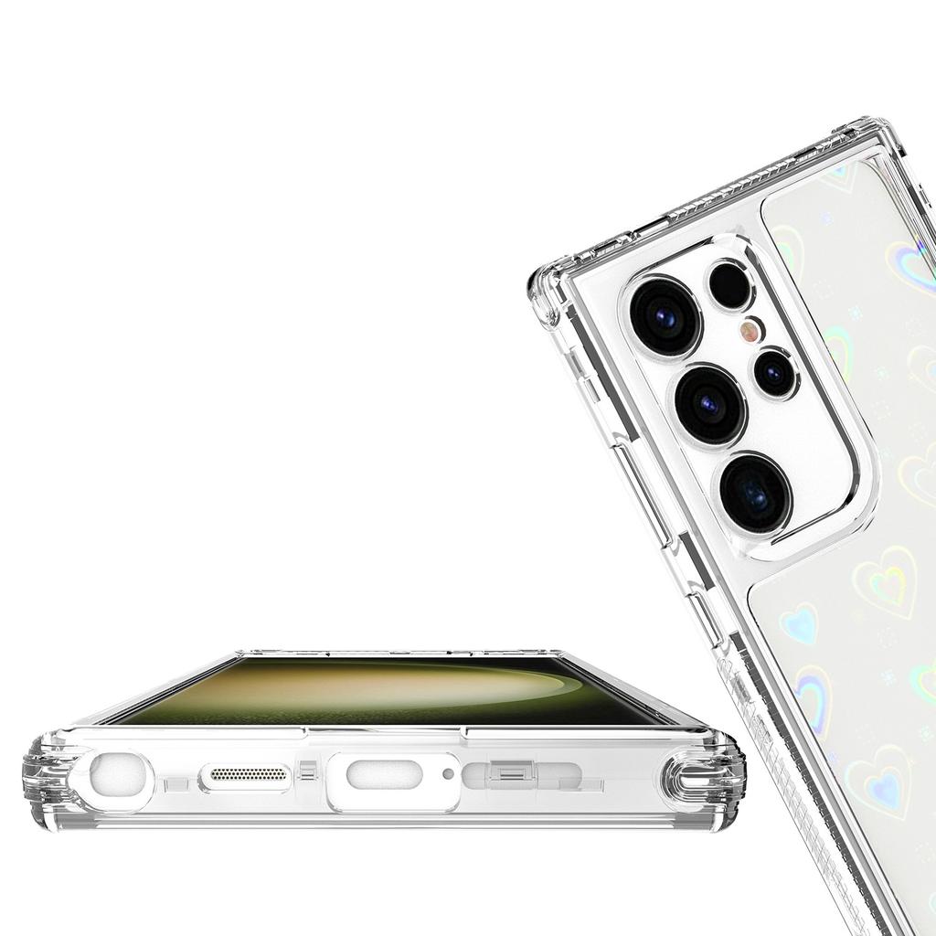 For Samsung Galaxy S25 Ultra/S24 Ultra Case Acrylic TPU Clear Phone Cover with Laser-printed Film