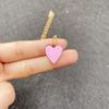 2025 New Fashion Women Oil Drip Heart Pendant Paper Clips Chain Necklace Women Sexy Party Multicolor Heart Pendant Necklace