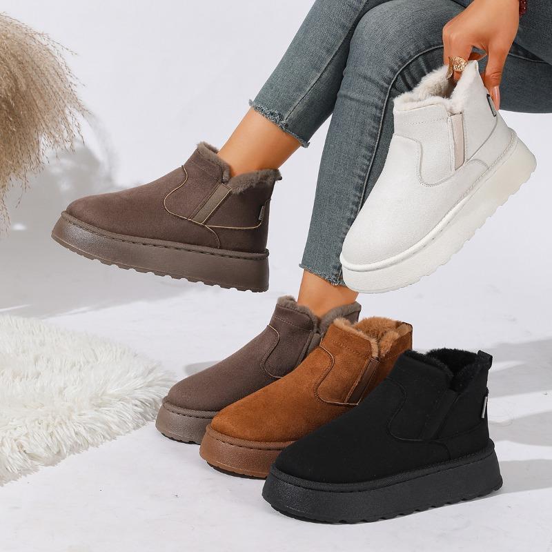 Autumn and winter new fleece thickened warm women's cotton boots casual versatile thick-soled plush women's snow boots